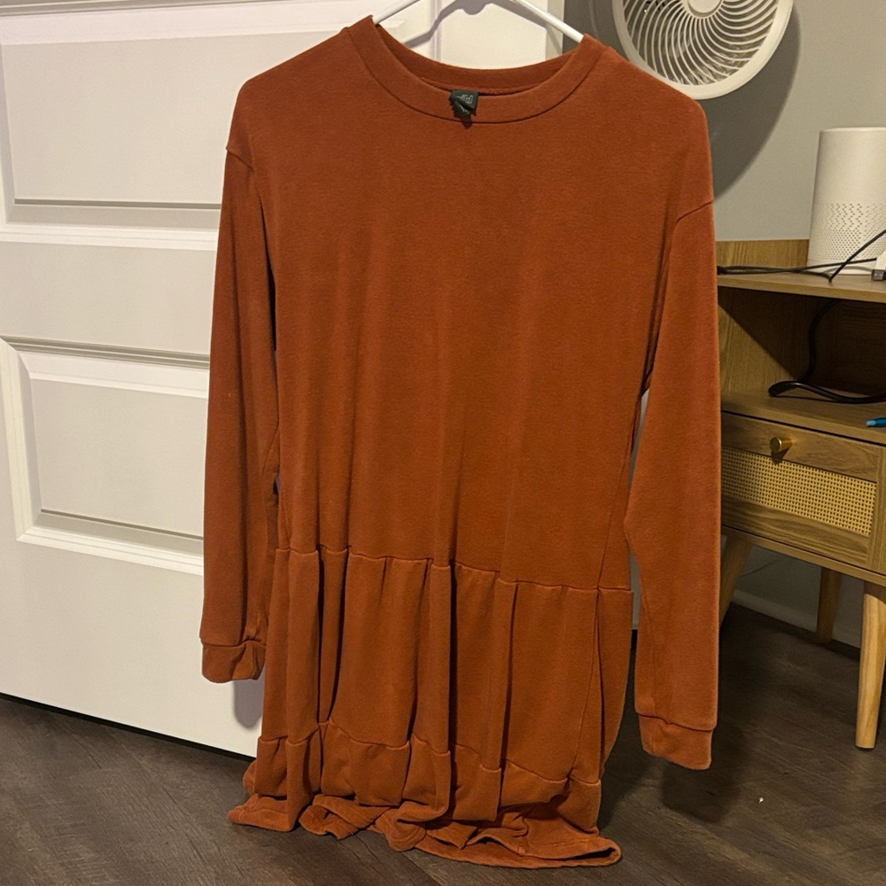 Wild Fable Terracotta Long Sleeve Dress